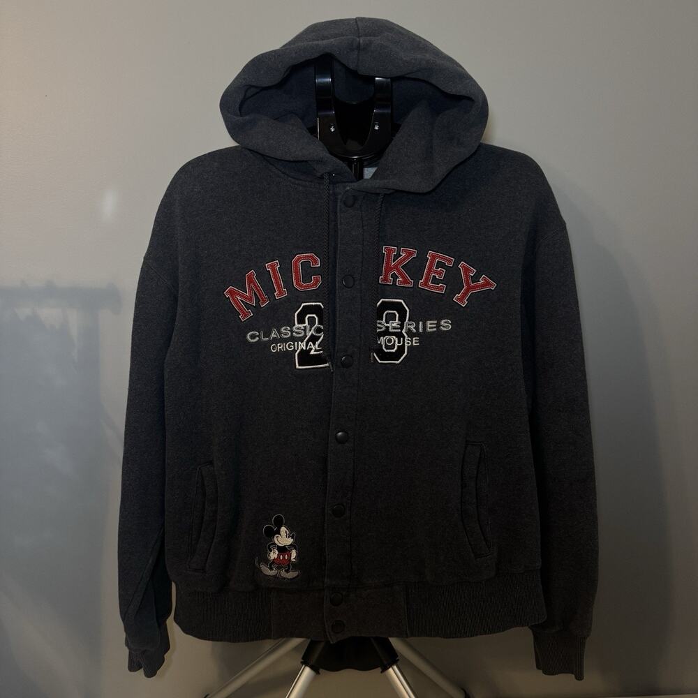 Disney Store Mickey Mouse Hoodie Jacket Classic Series 28 Gray Size Med. Unisex